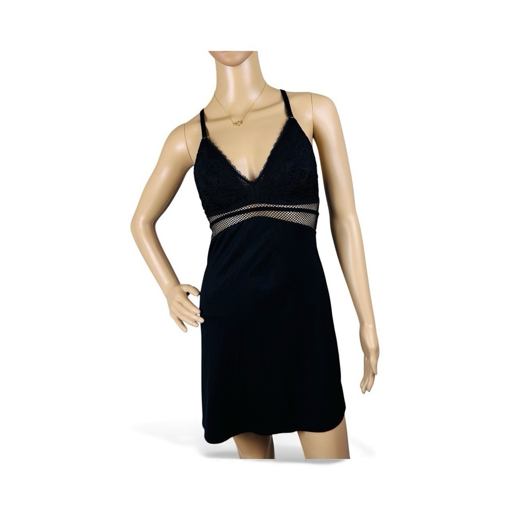 Gilligan & O'Malley Large‎ Small  Lace Chemise Lingerie Nightie Mesh Accent Sexy